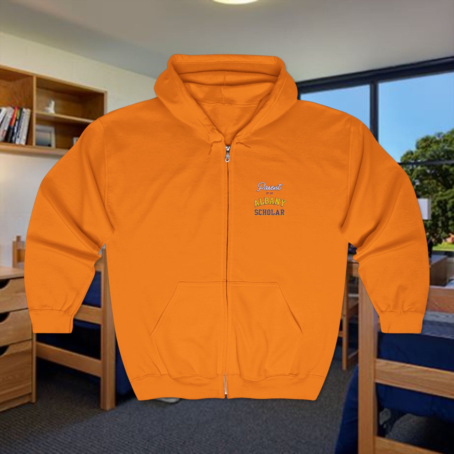 University at Albany Parent Full Zip Hoodie, Comfortable Sportswear, Unisex Sweatshirt, Gift for Sports Lovers, SUNY Albany, Albany Danes