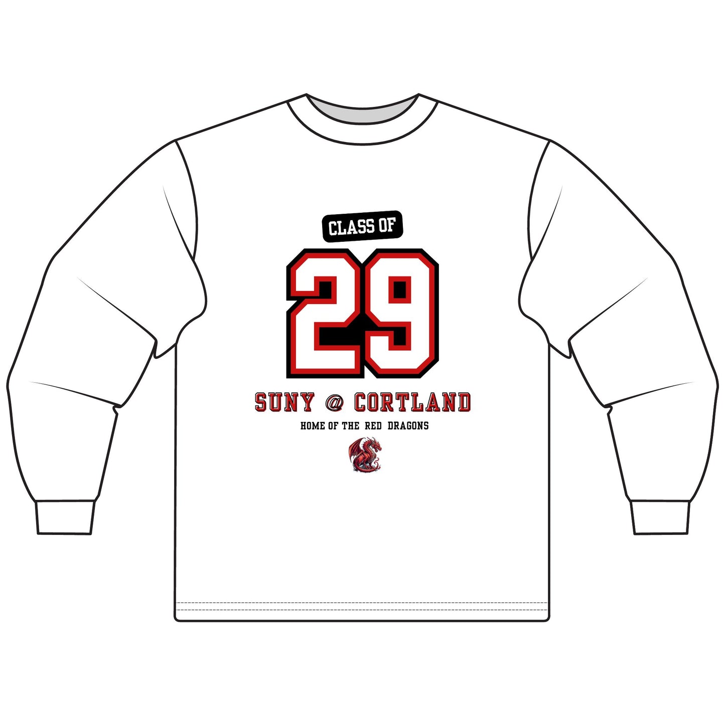 Class of 29 Long Sleeve T-Shirt | SUNY Cortland Alumni Shirt | Unisex College Apparel, Graduation Gift, School Spirit Wear, Cozy Lounge Tee,