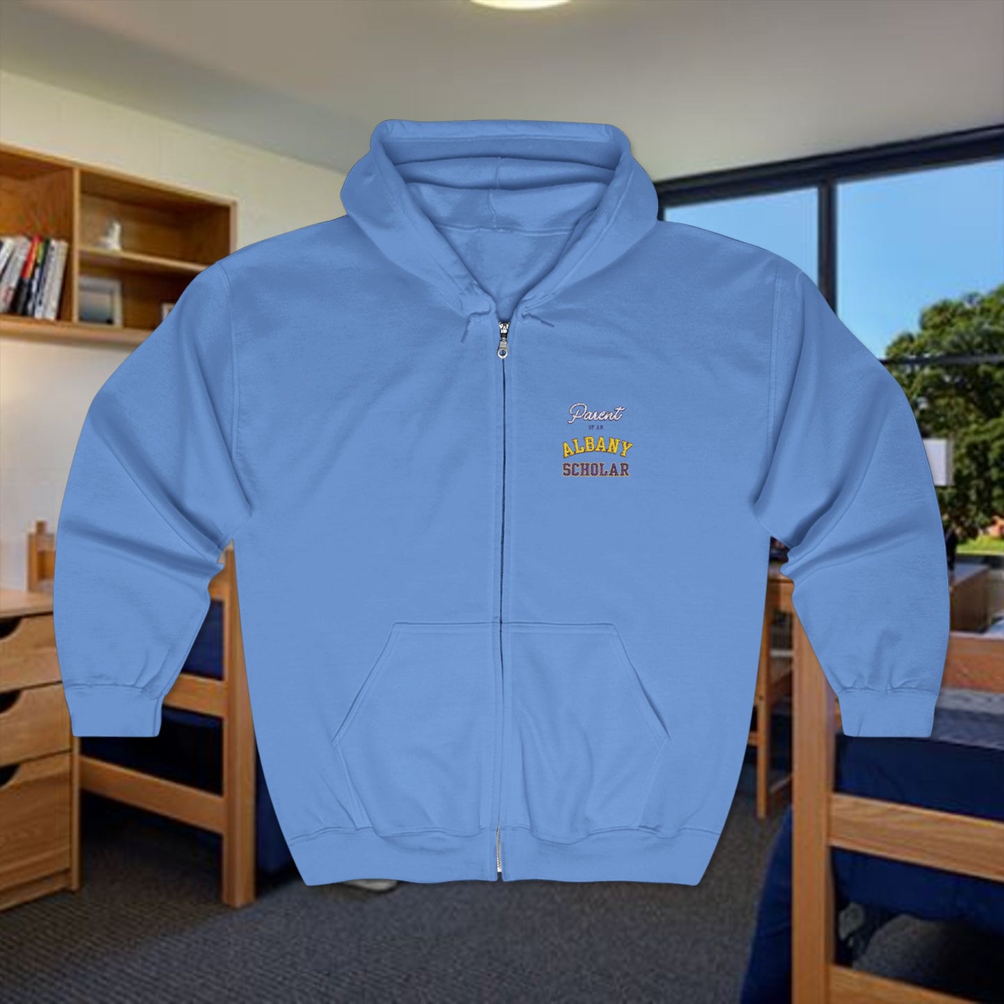 University at Albany Parent Full Zip Hoodie, Comfortable Sportswear, Unisex Sweatshirt, Gift for Sports Lovers, SUNY Albany, Albany Danes