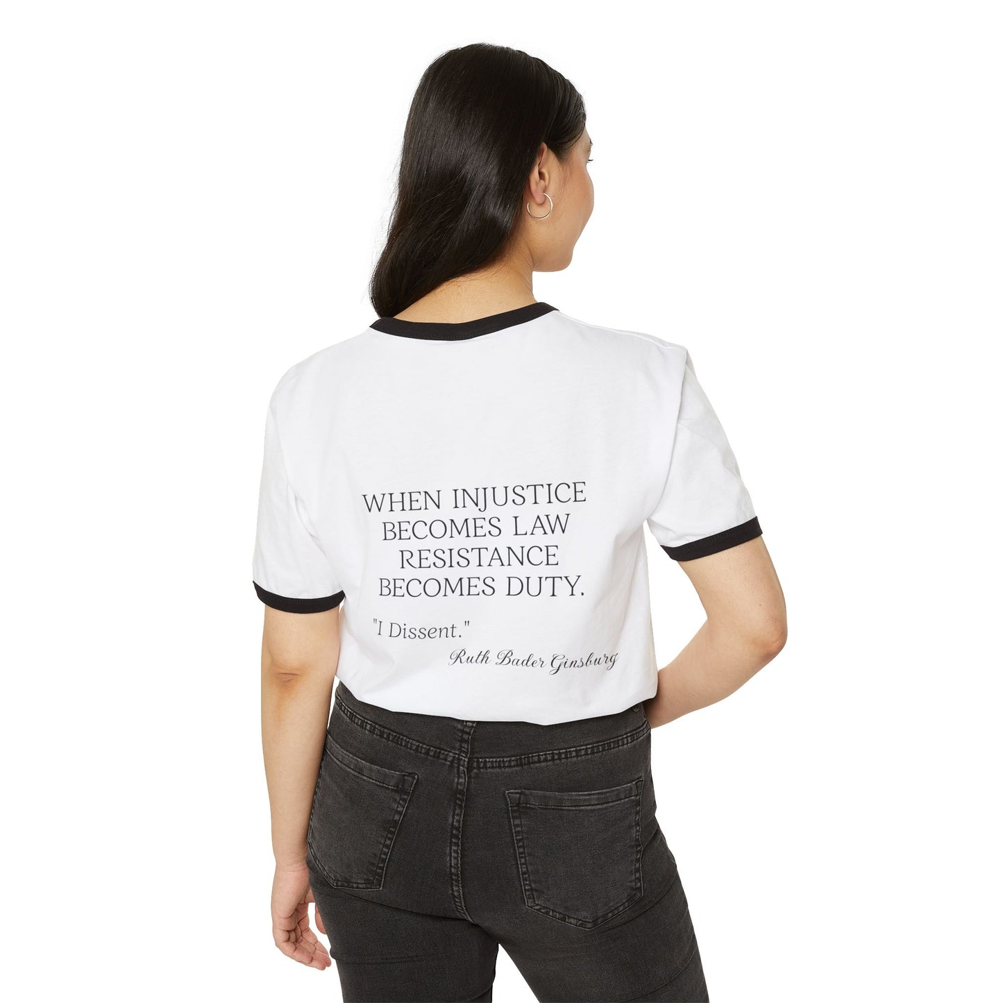 Good Day for Democracy Unisex Cotton Ringer T-Shirt, Political Statement Tee, Activism Apparel, Gift for Advocates, Protest Wear
