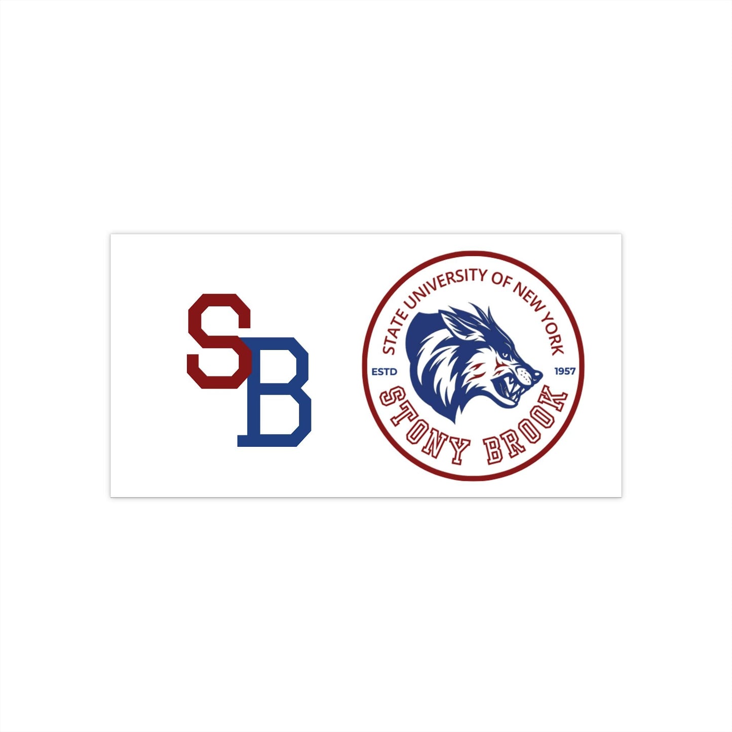 Stony Brook Seawolves SUNY Bumper Sticker College Pride, Notebook Sticker, Indoor Outdoor Sticker, Large