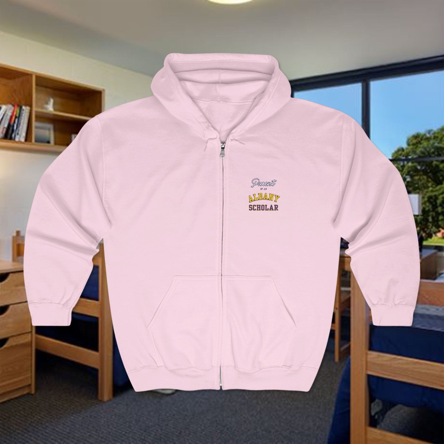 University at Albany Parent Full Zip Hoodie, Comfortable Sportswear, Unisex Sweatshirt, Gift for Sports Lovers, SUNY Albany, Albany Danes