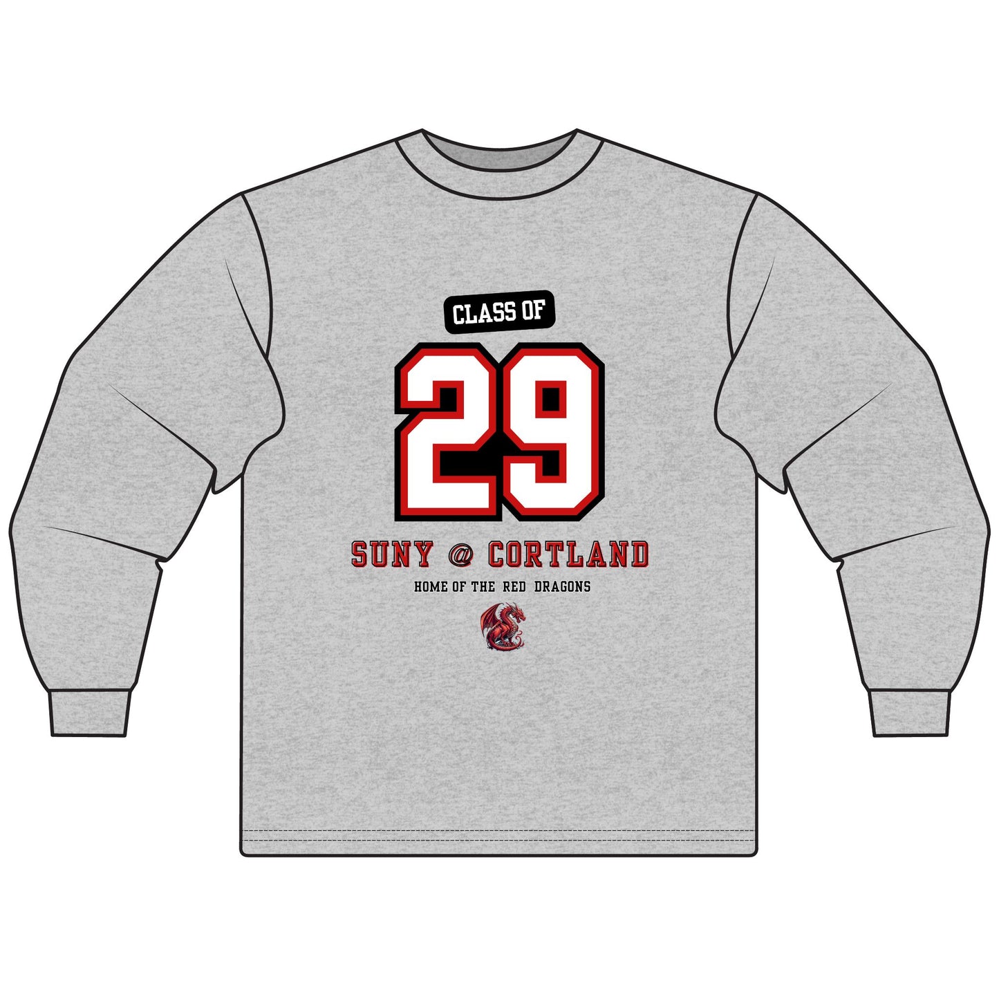 Class of 29 Long Sleeve T-Shirt | SUNY Cortland Alumni Shirt | Unisex College Apparel, Graduation Gift, School Spirit Wear, Cozy Lounge Tee,