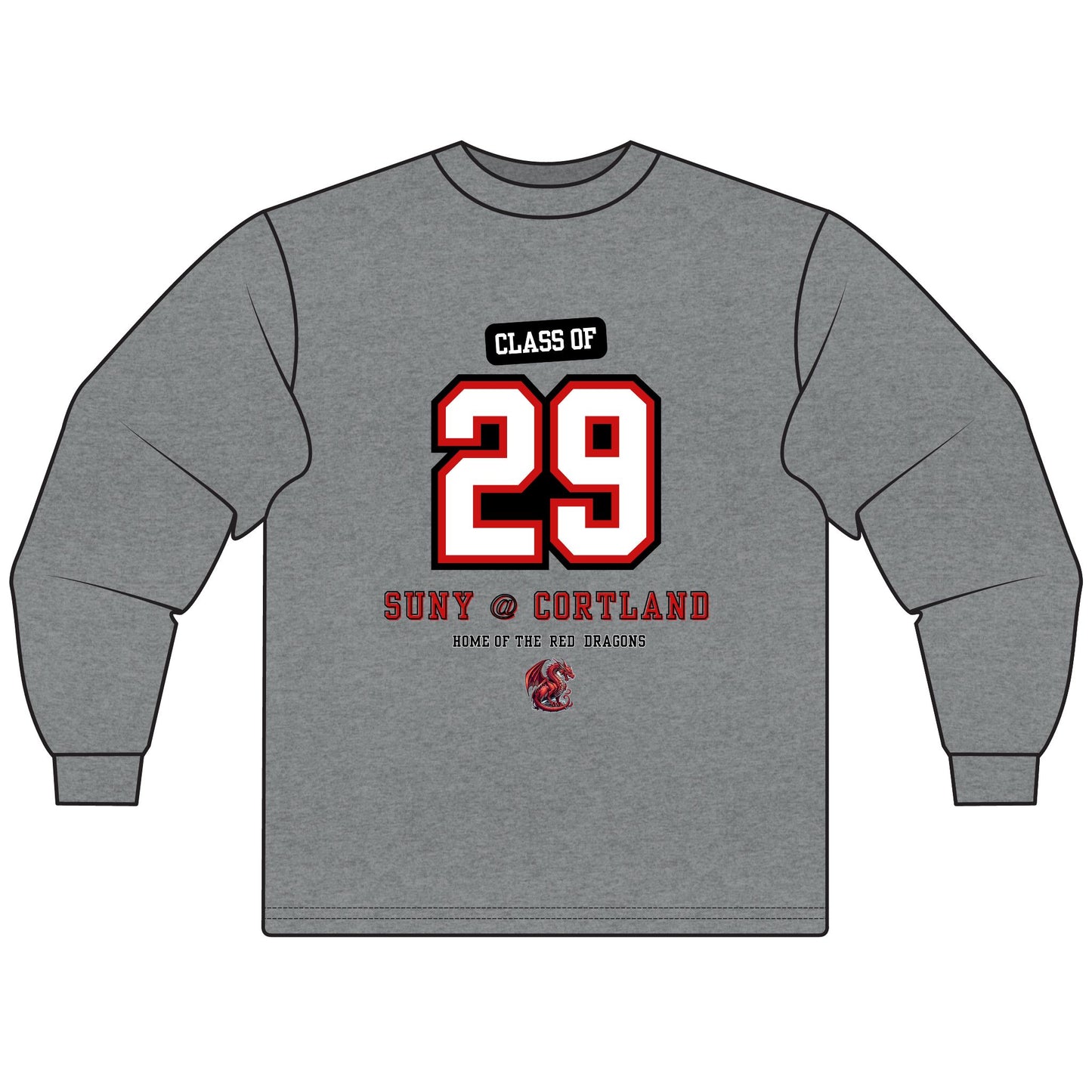 Class of 29 Long Sleeve T-Shirt | SUNY Cortland Alumni Shirt | Unisex College Apparel, Graduation Gift, School Spirit Wear, Cozy Lounge Tee,