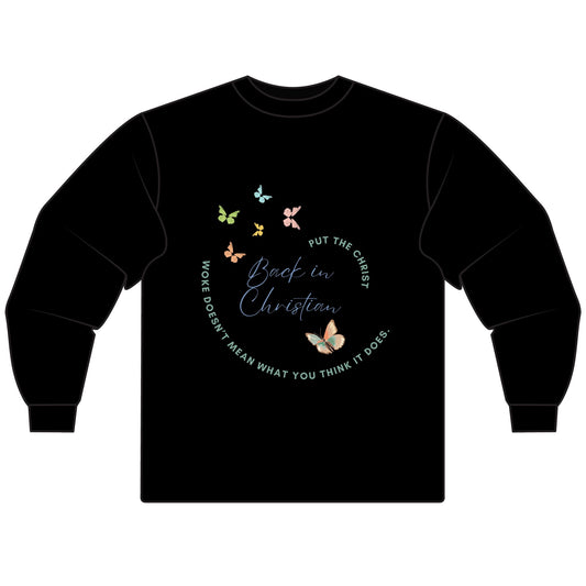 Put The Christ Back in Christian Graphic Long Sleeve T-Shirt, Charitable Heart, Stylish Unisex Tee, Trendy Layering Top, Gift